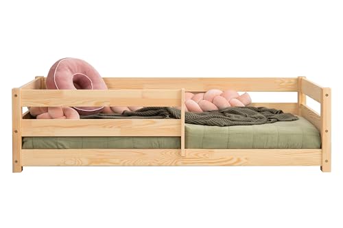 Kinderbett aus Holz CPD ADEKO, Kiefernholz, Einzelbett, Kinderzimmermöbel, Bett mit Lattenrost, Verschiedene Varianten (80x190) von ADEKO Kids