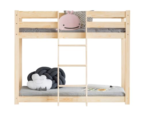 Kinderbett aus Holz CLP ADEKO, Kiefernholz, Etagenbett, Kinderzimmermöbel, Bett mit Lattenrost, Verschiedene Varianten (90x180) von ADEKO Kids