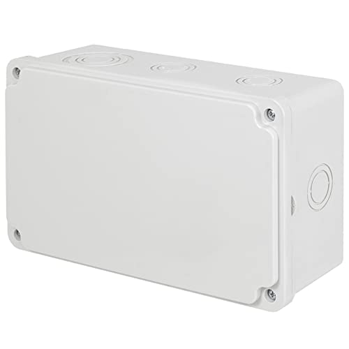 ADELID Abzweigkasten Abzweigdose Installationsgehäuse Aufputz IP65 Wasserschutz & Staubschutz 210x120x74mm Hellgrau RAL7035 Kunststoff 4x Gummikabelverschraubung von ADELID