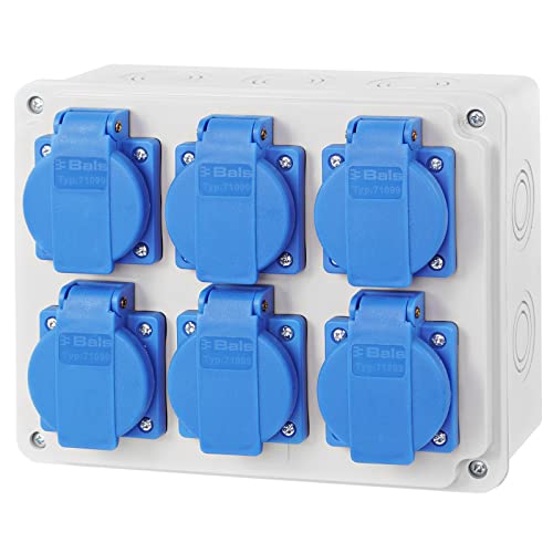 ADELID Baustromverteiler Wandverteiler 6x 230V Schuko Steckdosen IP65 von ADELID