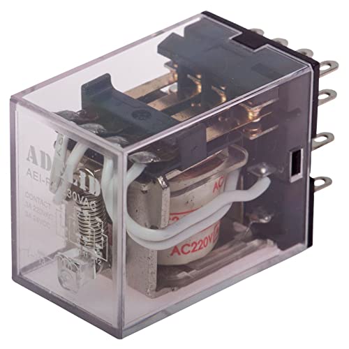 ADELID Relais Miniatur-Relais Finder 230V AC 5A 4 Wechsler 14 Pins für DIN-Schienenmontage von ADELID