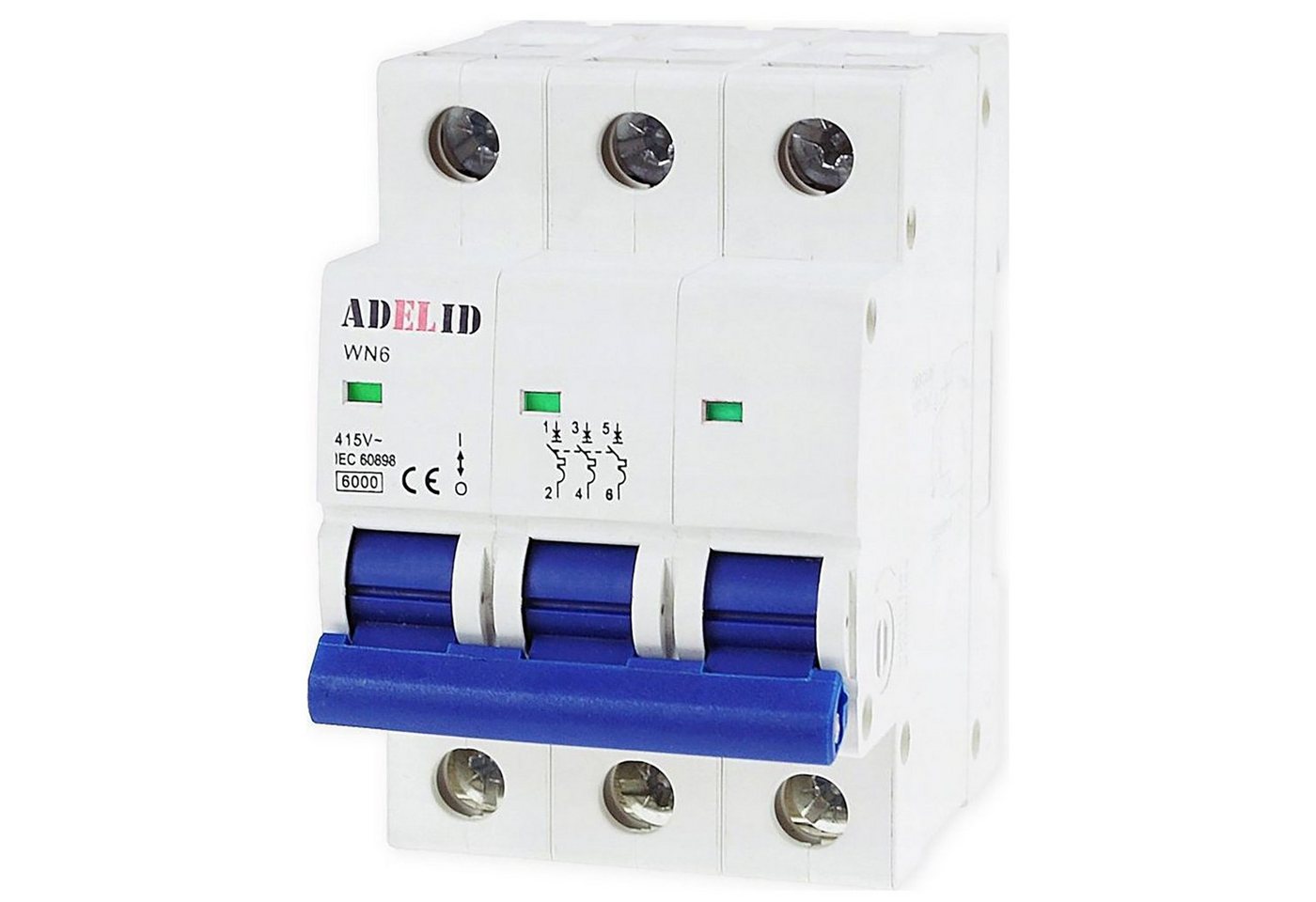 ADELID Schalter, LS-Schalter Leitungsschutzschalter 3-polig C 25A 230/400V AC ADELID Schalter, LS-Schalter Leitungsschutzschalter 3-polig C 25A 230/400V AC von ADELID