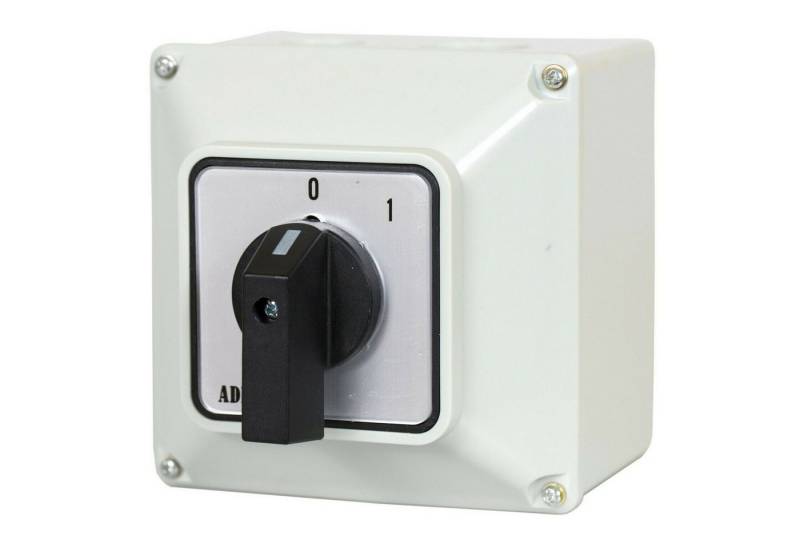 ADELID Schalter, Universal-Nockenschalter 0-1 25A 230/400V 1 Phase 2 Positionen IP65 von ADELID