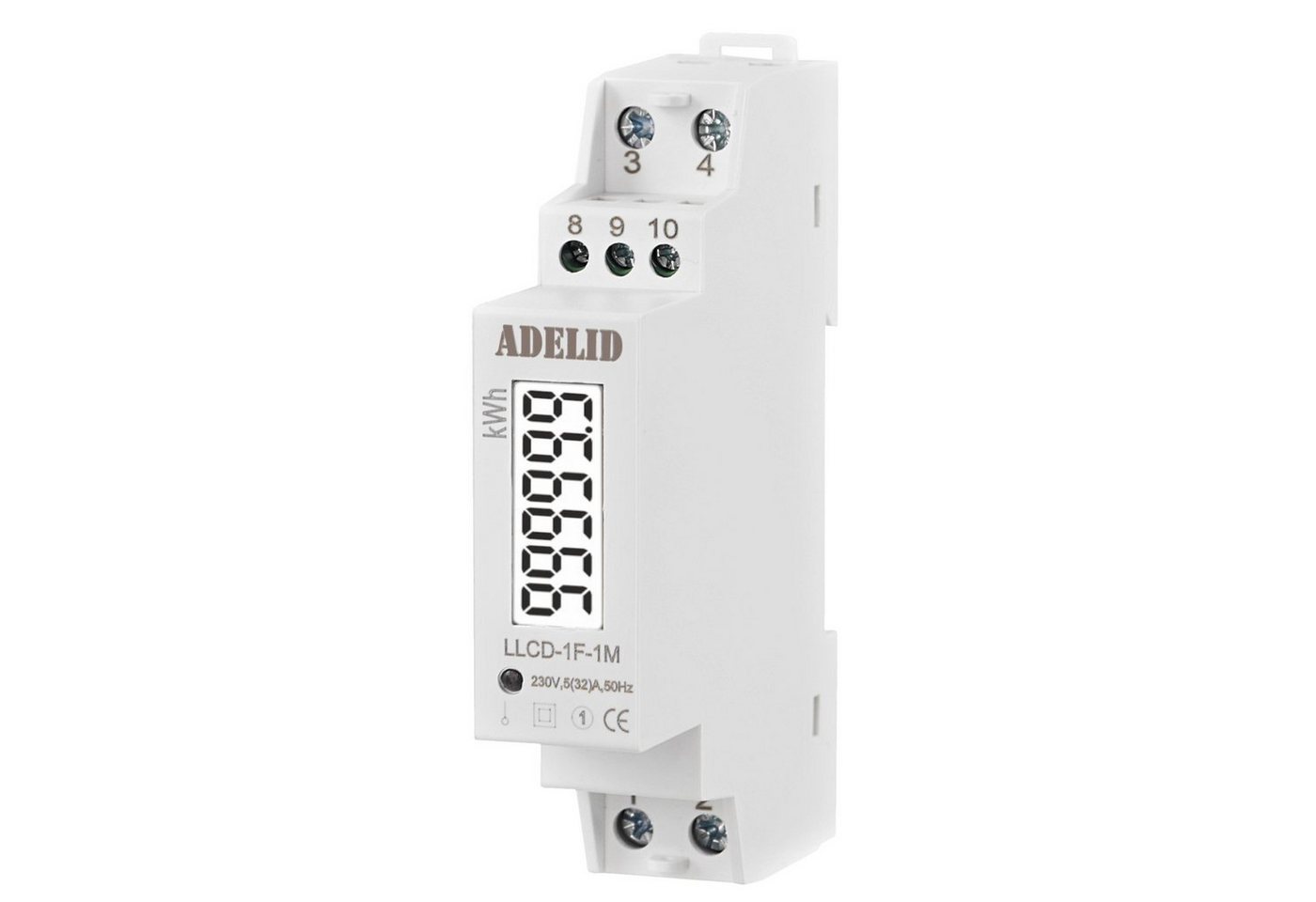 ADELID Schalter, Wechselstromzähler Hutschiene LCD MID 1-Phase Signalleuchte 5(32)A von ADELID