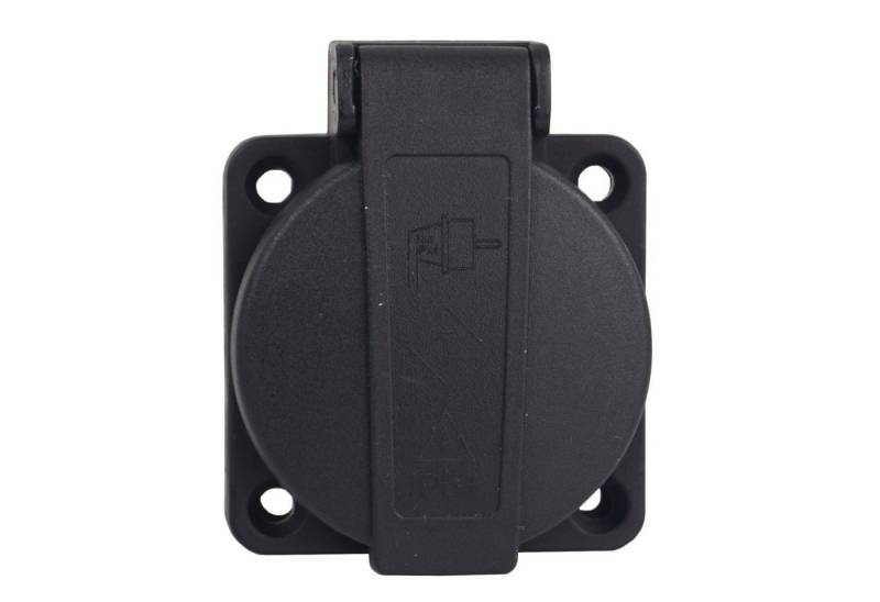 ADELID Steckdose, Schuko Einbausteckdose Anbausteckdose 1-Fach 16A 230V IP54 Schwarz von ADELID