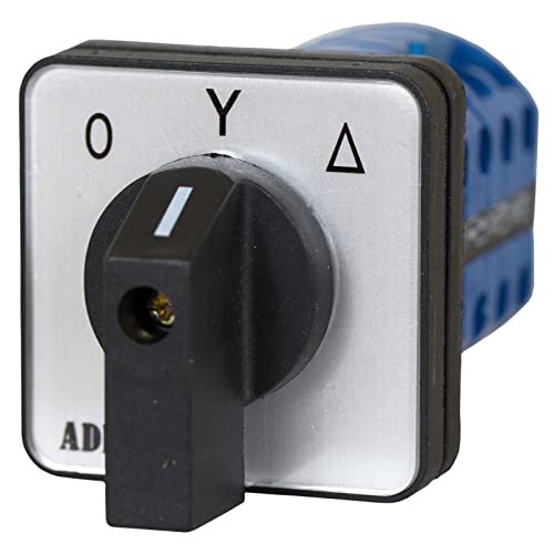 ADELID Universal-Nockenschalter 0-Y-T Drehschalter Wechselschalter 16A 230/400V 3 Phasen 3 Positionen, Silber, Schwarz, Grau von ADELID