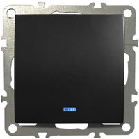 Schalter Lichtschalter Ein-/Ausschalter mit Kontrolleuchte Unterputz 220-250V 10A Schwarz Matt von ADELID