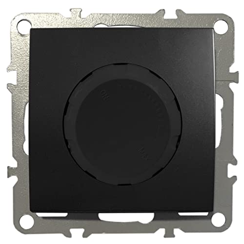 Dimmer Drehdimmer LED Halogen Dimmschalter Unterputz 220-250V 3A 50-650W Schwarz Matt von ADELID