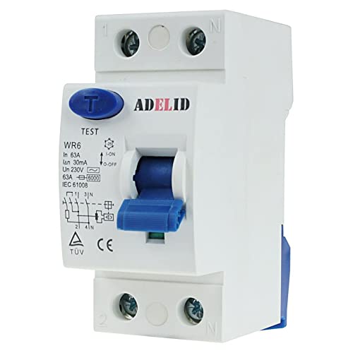 Fehlerstromschutzschalter FI-Schalter RCD 2-polig 16A 30mA Typ A von ADELID