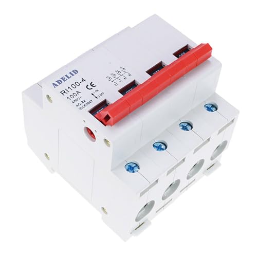 Hauptschalter Ausschalter Trennschalter Leistungstrenner 4-polig 100A 400V AC DIN-Schienenmontage von ADELID