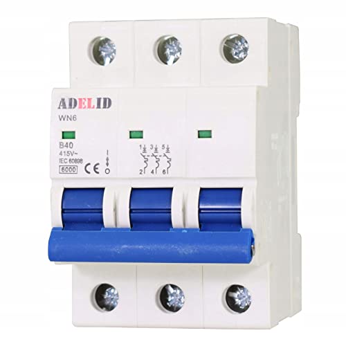 LS-Schalter Leitungsschutzschalter Sicherungsautomat 3-polig B 16A 230/400V AC von ADELID