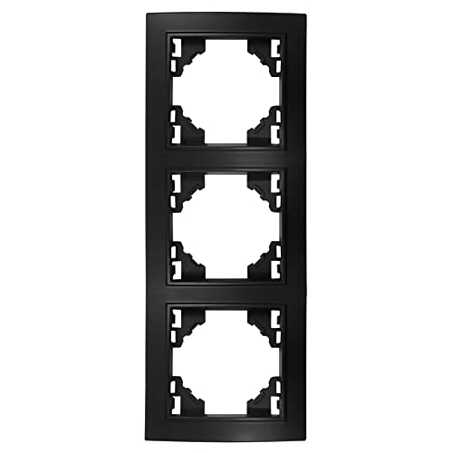 Rahmen 3-Fach für Steckdosen Schalter Unterputz 227x82x8mm vertikal Schwarz Matt von ADELID