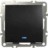 Schalter Lichtschalter Wechselschalter mit Kontrolleuchte Unterputz 220-250V 10A Schwarz Matt von ADELID