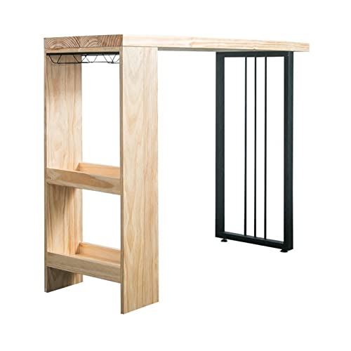 ADERFETBI Bartisch Nordic Modern Solid Holz Bar Home Bar Multifunktional Wohnzimmer mit Milchtee Bartisch auf Regal, ohne Stühle, Bar Küche (100 x 45 x 105 cm) von ADERFETBI