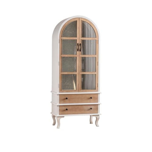 ADERFETBI Französisches Sideboard mit gewölbten Türen aus Glas, Modell mit Doppeltüren, Sammlerschrank, transparent, Sideboards von ADERFETBI