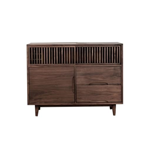 ADERFETBI Sideboard aus Massivholz, mit Tür, Schrank für Wohnzimmer, Bar, Küche, Lebensmittelschrank, Anrichte (M:100 x 38 x 85 cm) von ADERFETBI