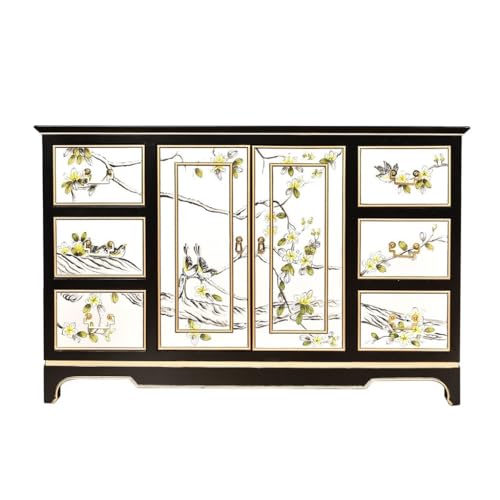ADERFETBI Sideboard im chinesischen Stil, Holzschrank für Veranda, luxuriöses Licht, Diele, Wohnzimmer, Schuhregal, Sideboard, Esszimmer-Schrank (M:140 x 35 x 85 cm) von ADERFETBI