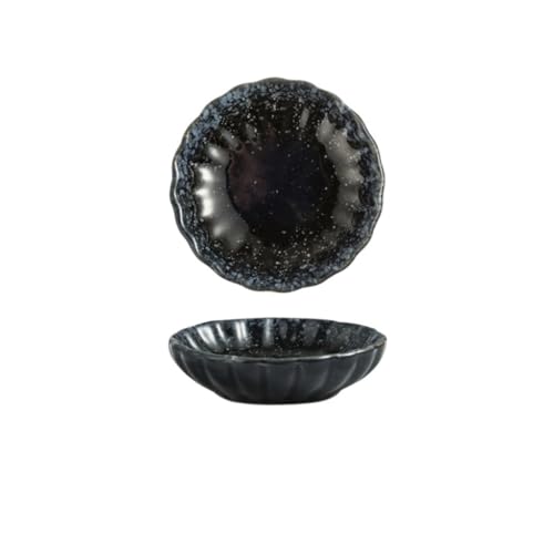 ADERFETBI Wiederverwendbare Teller, chinesische Mini-Gewürz-Dip-Schale, Keramik, rund, kleine Schüssel, Haushaltsgeschirr, Zubehör, Speiseteller (B) von ADERFETBI
