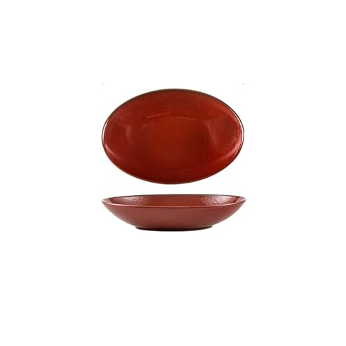 ADERFETBI Wiederverwendbare Teller, kreativ, oval, Keramik, Fischteller, Haushalt, gedämpfter Fischteller, Hotel, japanischer Speiseteller, Speiseteller (A) von ADERFETBI