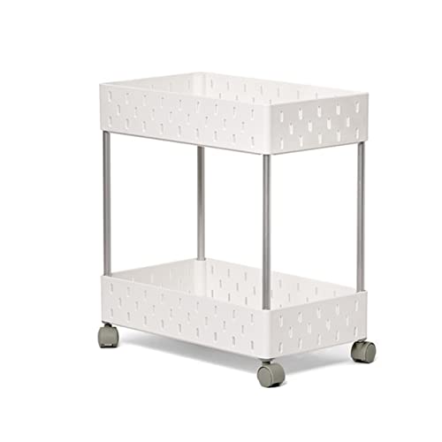 Küchen Organizer 2/3/4-stöckiger Rollwagen, Verstellbarer Einkaufswagen-Organizer, Aufbewahrungswagen mit großer Kapazität for Obst und Gemüse Lagerregal(2 Layers) von ADERFETBI