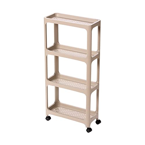 Küchen Organizer 4-Lagen-Gap-Küchenregal, vom Boden bis zur Decke, beweglicher Haushaltswagen mit fahrbarem Obst- und Gemüselagerwagen Lagerregal(A) von ADERFETBI