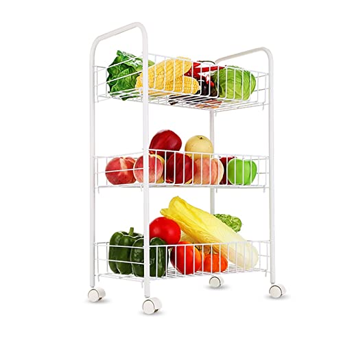 Küchen Organizer Abnehmbarer Wagenständer Gemüseregal Mehrschichtiger Gemüsekorb mit Rädern Bodenstehendes Küchen-Obst-Lagerregal Lagerregal(A) von ADERFETBI