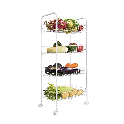 Küchen Organizer Abnehmbarer Wagenständer Gemüseregal Mehrschichtiger Gemüsekorb mit Rädern Bodenstehendes Küchen-Obst-Lagerregal Lagerregal(B) von ADERFETBI