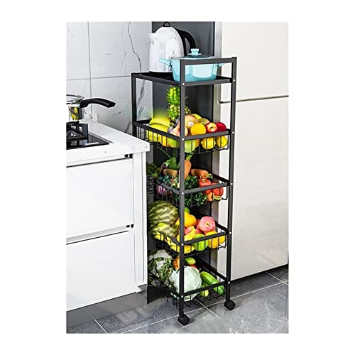Küchen Organizer Kitchen Gap Storage Rack Multi-Layer Trolley Obst- und Gemüseregal Schmales Kühlschrank-Gap-Lagerregal Lagerregal(D) von ADERFETBI