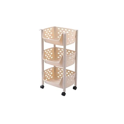 Küchen Organizer Küchen-Gemüseregal-Boden-Mehrschicht-Aufbewahrungskorb-Haushaltsküchen-Obst- und Gemüseregal mit Rädern Lagerregal(3 Floors) von ADERFETBI