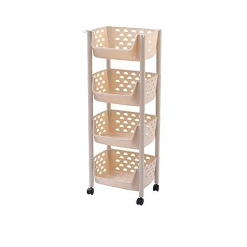 Küchen Organizer Küchen-Gemüseregal-Boden-Mehrschicht-Aufbewahrungskorb-Haushaltsküchen-Obst- und Gemüseregal mit Rädern Lagerregal(4 Floors) von ADERFETBI
