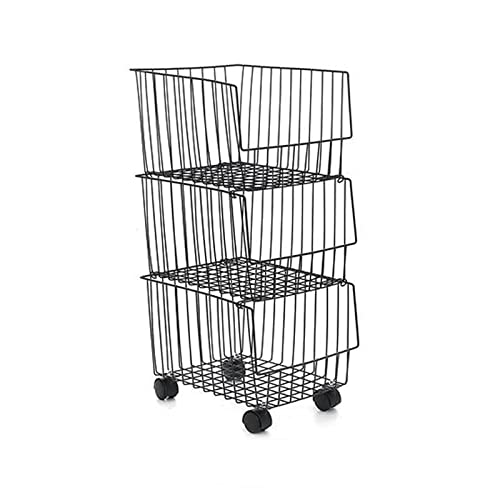 Küchen Organizer Mehrschichtiges Lagerregal mit Rädern Küche Abnehmbarer Wagenregal Trolley Obst- und Gemüselagerregal Lagerregal(3layer) von ADERFETBI