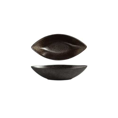 Platten Home Restaurant Retro Geschirr Obstsalat Teller Keramik Snackboard Sojasauce Teller Dessertteller(A) von ADERFETBI