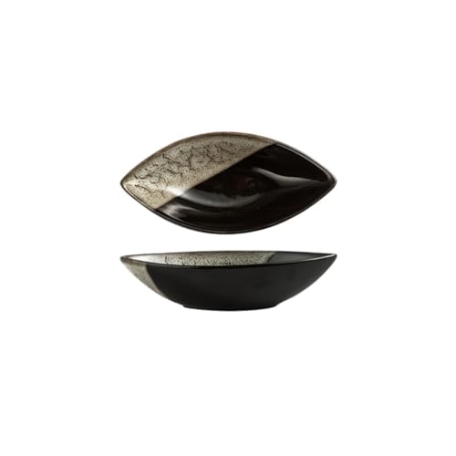 Platten Home Restaurant Retro Geschirr Obstsalat Teller Keramik Snackboard Sojasauce Teller Dessertteller(G) von ADERFETBI