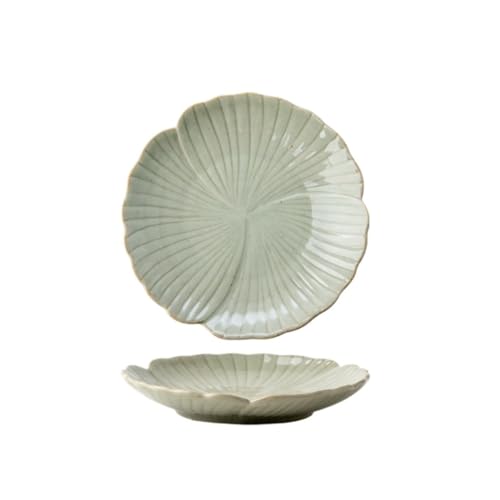 Platten Retro Dessertteller Chinesische Keramik Obstschale Wohnzimmer Plätzchenteller Ideal für Partys und Unterhaltung Dessertteller (B) von ADERFETBI