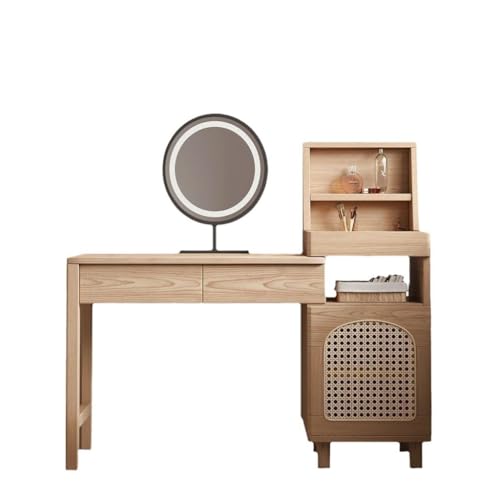 Schminktisch Nordischer Massivholz Schminktisch, Esche Schlafzimmertisch, Massivholz Schminktisch mit Spiegel Schminktisch(M) von ADERFETBI