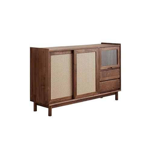 Sideboard 160cm Walnussholz Kommode, Geeignet für einfache Lagerschränke in Wohnzimmern Küchenschrank (160cm) von ADERFETBI