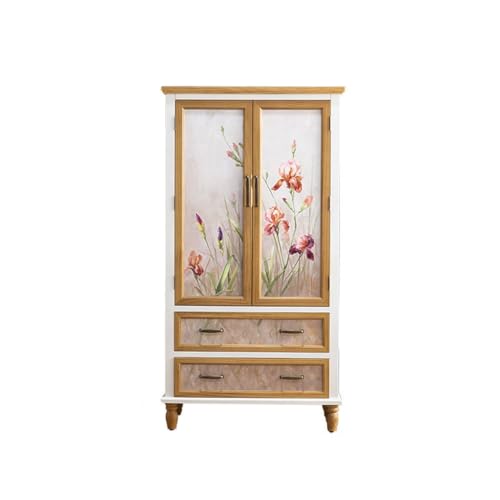 Sideboard Künstlerisch Ländlich Bemalt Eingangsschrank, Haushalts-Log-Kommode, Schrank Im Pastoralen Stil Küchenschrank(M:80CMX34CMX151CM) von ADERFETBI