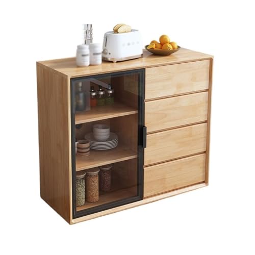 Sideboard Modern Einfache Massivholzkommode, Wohnzimmerwand, Teeschrank, Heimküche, Schrank Küchenschrank (A) von ADERFETBI