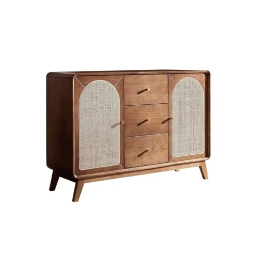 Sideboard Retro Holz Rattan Kommode, Geeignet für Lagerschränke Im Wohnzimmer, Eingang Und Küche Küchenschrank von ADERFETBI