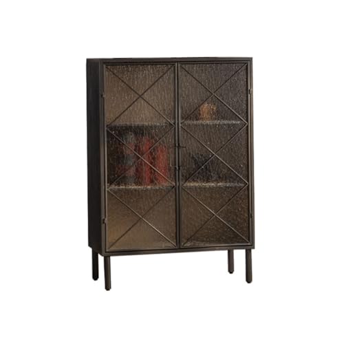 Sideboard Retro Schwarz Hochwertiger Wasserempfindlicher Aufbewahrungsschrank Aus Wellglas, Schrank An Der Wand An Der Seite Küchenschrank Sideboard Retro Schwarz Hochwertiger Wasserempfindlicher Aufbewahrungsschrank Aus Wellglas, Schrank An Der Wand An Der Seite Küchenschrank von ADERFETBI