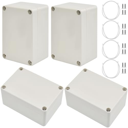 ADERTOS 4 Stk Kunststoffgehäuse Ip65 Wasserdicht Abzweigdosen Verteilerdose 100 * 68 * 50mm Kunststoff Leergehäuse Aufputz Abzweigkasten Anschlussdose Weiss Verteilergehäuse Elektro (WEISS) von ADERTOS