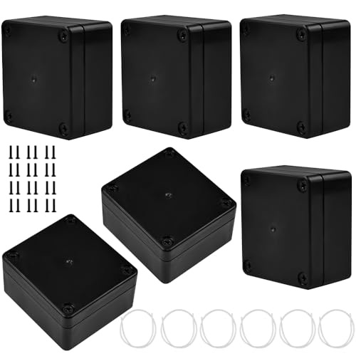 ADERTOS 6 Stk Kunststoffgehäuse Ip65 Wasserdicht Abzweigdosen Verteilerdose 65*58*35mm Kunststoff Leergehäuse Aufputz Abzweigkasten Anschlussdose Schwarz Verteilergehäuse Elektro Gehäuse Verteilerbox von ADERTOS
