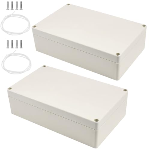 ADERTOS 2 Stk Kunststoffgehäuse Ip65 Wasserdicht Abzweigdosen Verteilerdose 200 * 120 * 50mm Kunststoff Leergehäuse Aufputz Abzweigkasten Anschlussdose Weiss Verteilergehäuse Elektro (WEISS) von ADERTOS