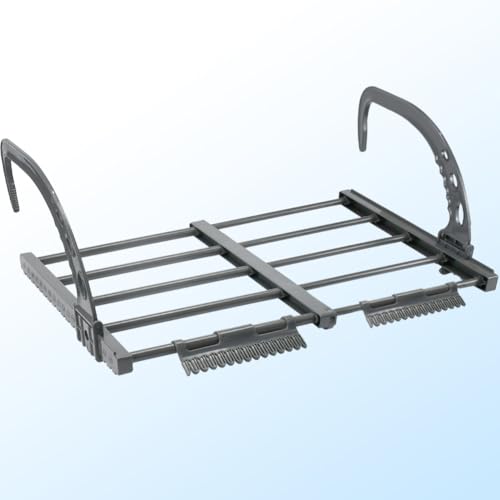 ADERTOS Wäschetrockner Heizkörper Ausziehbar Hängetrockner 32-55cm Breite Schwarz Klappbar Balkonwäschetrockner Stahl Kunststoff Wäschehänger Wäscheständer Heizung Wäschehalter für Kleindung Socken von ADERTOS