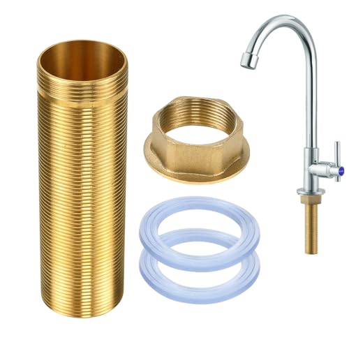 ADERTOS Wasserhahn Verlängerte Hohe M30*10cm Kontermutter Kit Verlängerung Gewinderohr Wasserhahnverlängerung mit Gewinderohr Schaftmuttern Wasserhahnverlängerung zur Montage von Armaturen von ADERTOS