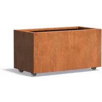 Adezz Pflanzgefäß Carrez mit Rollen aus Corten-Stahl Pflanzkübel Größe 100x50x50 cm von ADEZZ