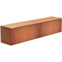 Adezz Sitzbank Sockel mit Sitz Corten-Stahl Hartholz Gartenbank Sitzfläche 200x40x43 cm Adezz Sitzbank Sockel mit Sitz Corten-Stahl Hartholz Gartenbank Sitzfläche 200x40x43 cm von ADEZZ