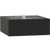 Wassertisch Aluminium schwarzgrau Wasserspiel mit Pumpe und led verschiedene Größen 100x100x40 cm (1 Edelstahldüse) - Adezz von ADEZZ