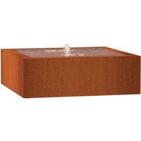 Adezz - Wassertisch Corten-Stahl Rost braun/orange Wasserspiel mit Pumpe und led verschiedene Größen 120x120x40 cm (1 Edelstahldüse) von ADEZZ