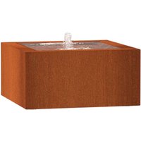 Wassertisch Corten-Stahl Rost braun/orange Wasserspiel mit Pumpe und led verschiedene Größen 80x80x40 cm (1 Edelstahldüse) - Adezz von ADEZZ